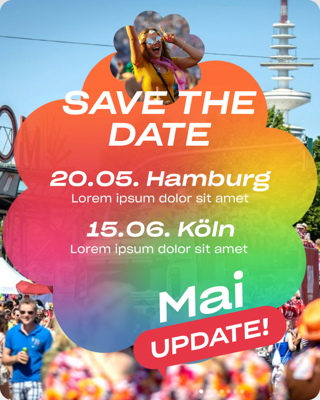 Instagram-Post: Save the Date Hamburg und Köln